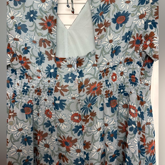 Madewell Floral Sundress with Tie Sleeves and Open Back. Size M. - Picture 5 of 6